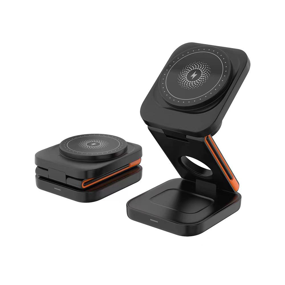 Foldable 15W 3-in-1 Wireless Charger for Phone, Earbuds, and Watch