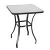 Gartentisch Bistro Tisch Glastisch Sicherheitsglas+Metall Schwarz L68,5xT68,5xH84cm