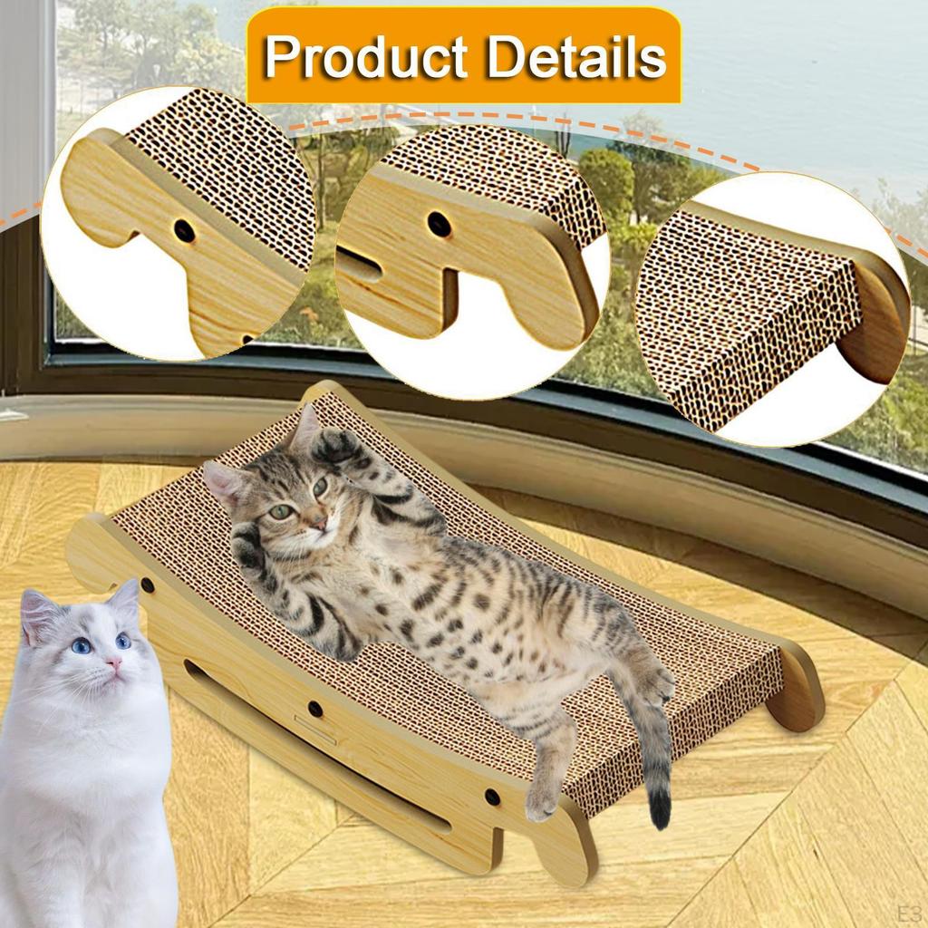 Cat Scratcher Bed Hammock for Indoor Cats and Kittens Modern Cozy Rest Play Furniture