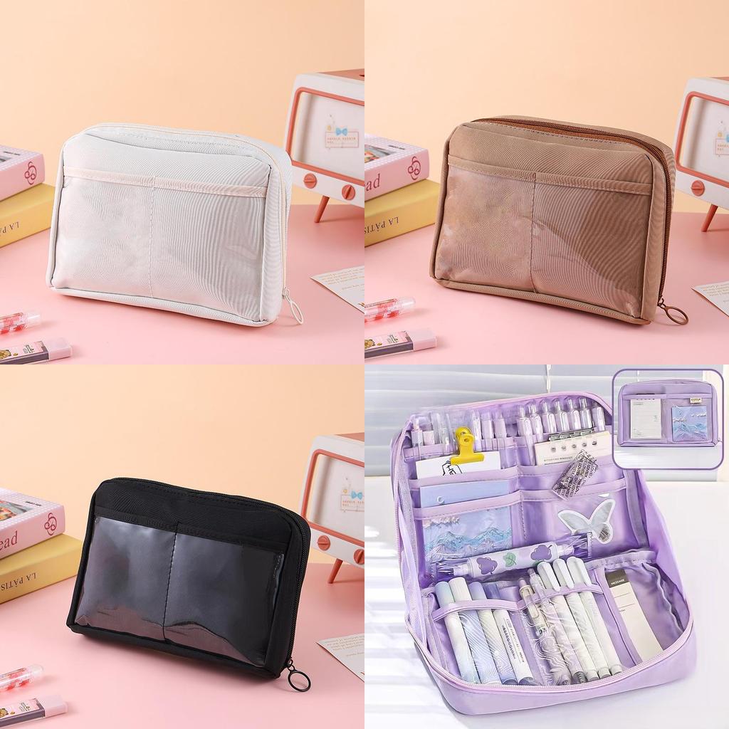 Trousse pentru pixuri din pânză cu model panda, capacitate mare, pentru elevi, băieți, fete, rechizite școlare