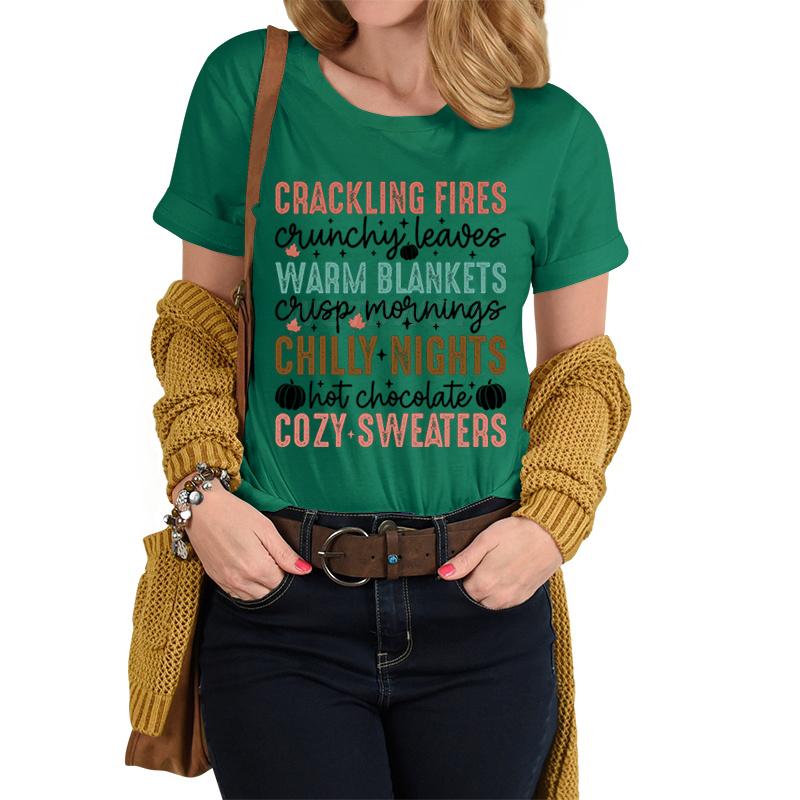 

Fall Letter Print Vintage T Shirts Women Autumn Pumpkin Graphic Tee Clothes Fashion Casual Tops Autumn Vibes Classic Tshirts S
