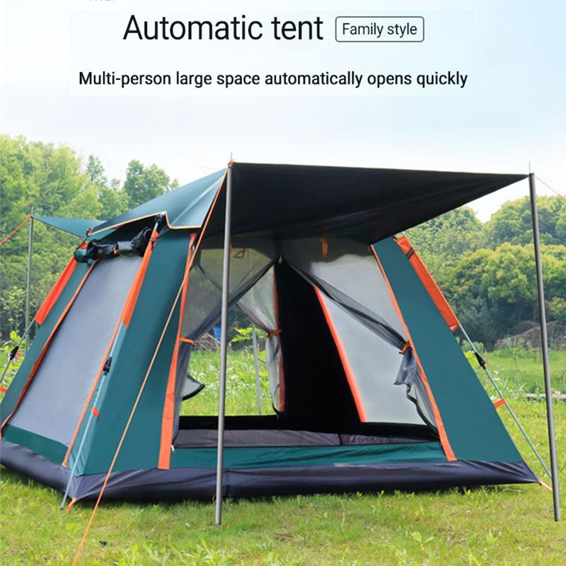 4-6 Person Outdoor Automatic Quick Open Tent Rainfly Waterproof Camping Tent Family Outdoor Instant Setup Tent with Carring Bag