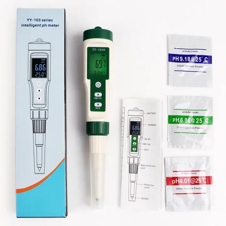 YY1030 pH Meter - Food, Soil, and Cosmetic Tester with 0.00-14.00 Range for Acidity and Temperature Measurement