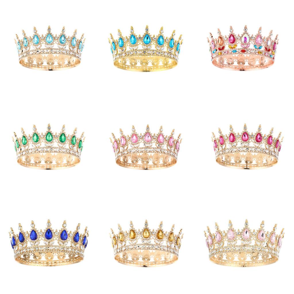 Elegant Rhinestone Alloy Crown Tiara: Exquisite Retro Bridal Headpiece & Hair Accessory
