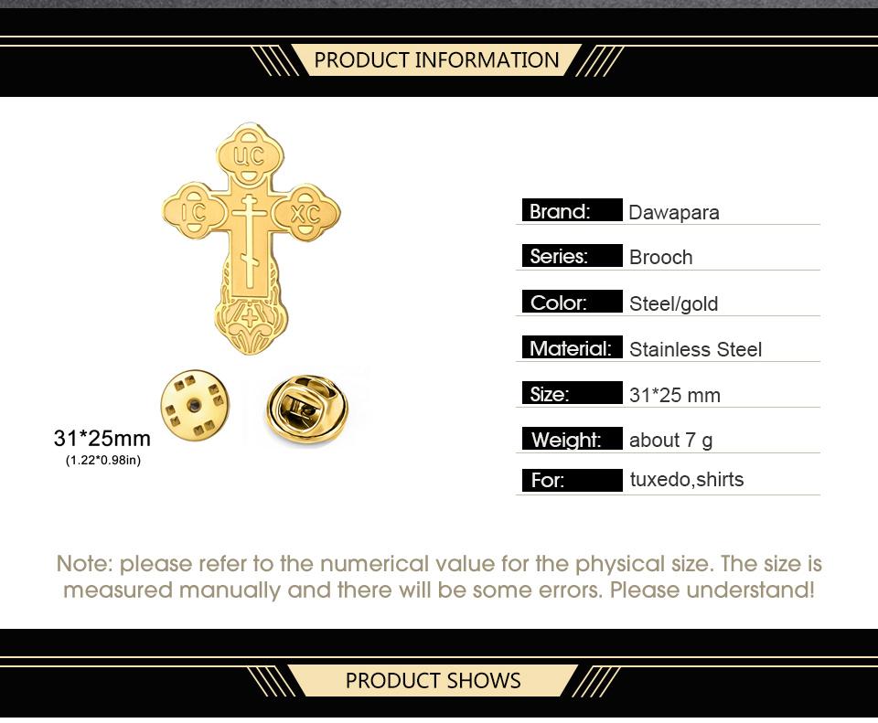 Dawapara Broches Croix Orthodoxe Broches Église Orientale Russe Broche Émail Multicolore Bijoux de Prière Religieuse Acier Inoxydable