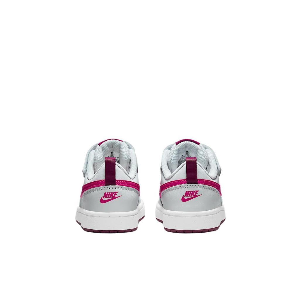 Nike Court Borough Leather Low top Skateboard Shoes Gray Pink Kids' BQ5451-015