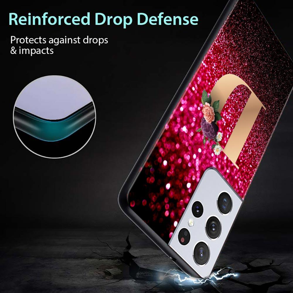 Red Retro Letter A -Z Phone Shell For Samsung Galaxy S21 S20 S10 S9 S8 Plus Ultra 5g S10lite S10e S7edge S20 S21 Fe Cover Case