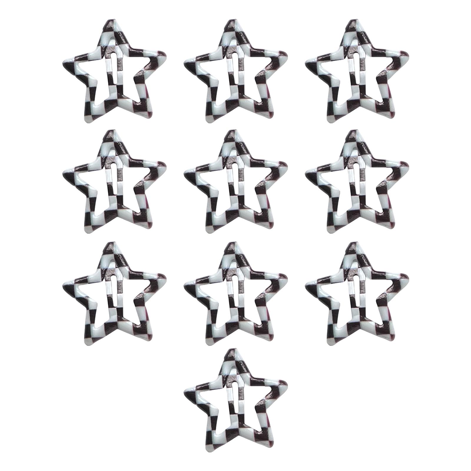 

10lots Durablility Star Hairpin Colorful Hair Clip Fashion Personality Hairclip for Girls and Women чёрный