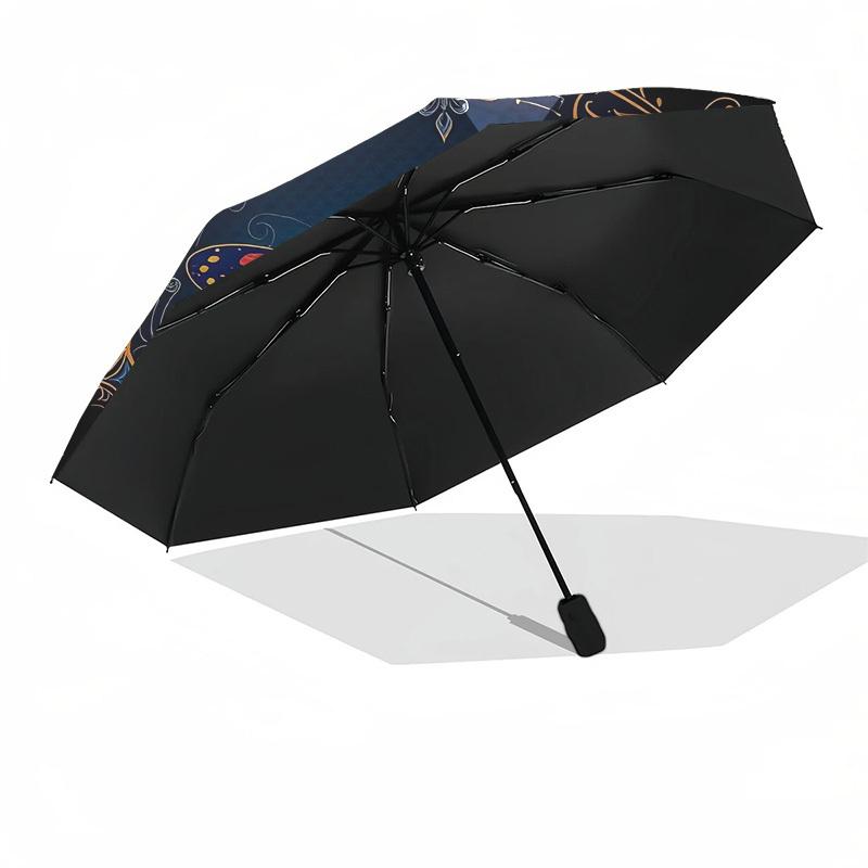 1pc Enchanted Butterfly Mandala Umbrella with Plastic Handle,Suitable for All Seasons UmbrellaPT548
