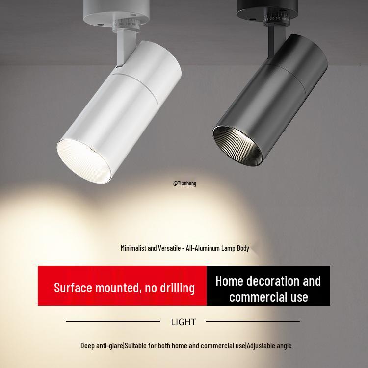 Adjustable Angle Surface Mounted Spotlight - Single Ceiling Downlight