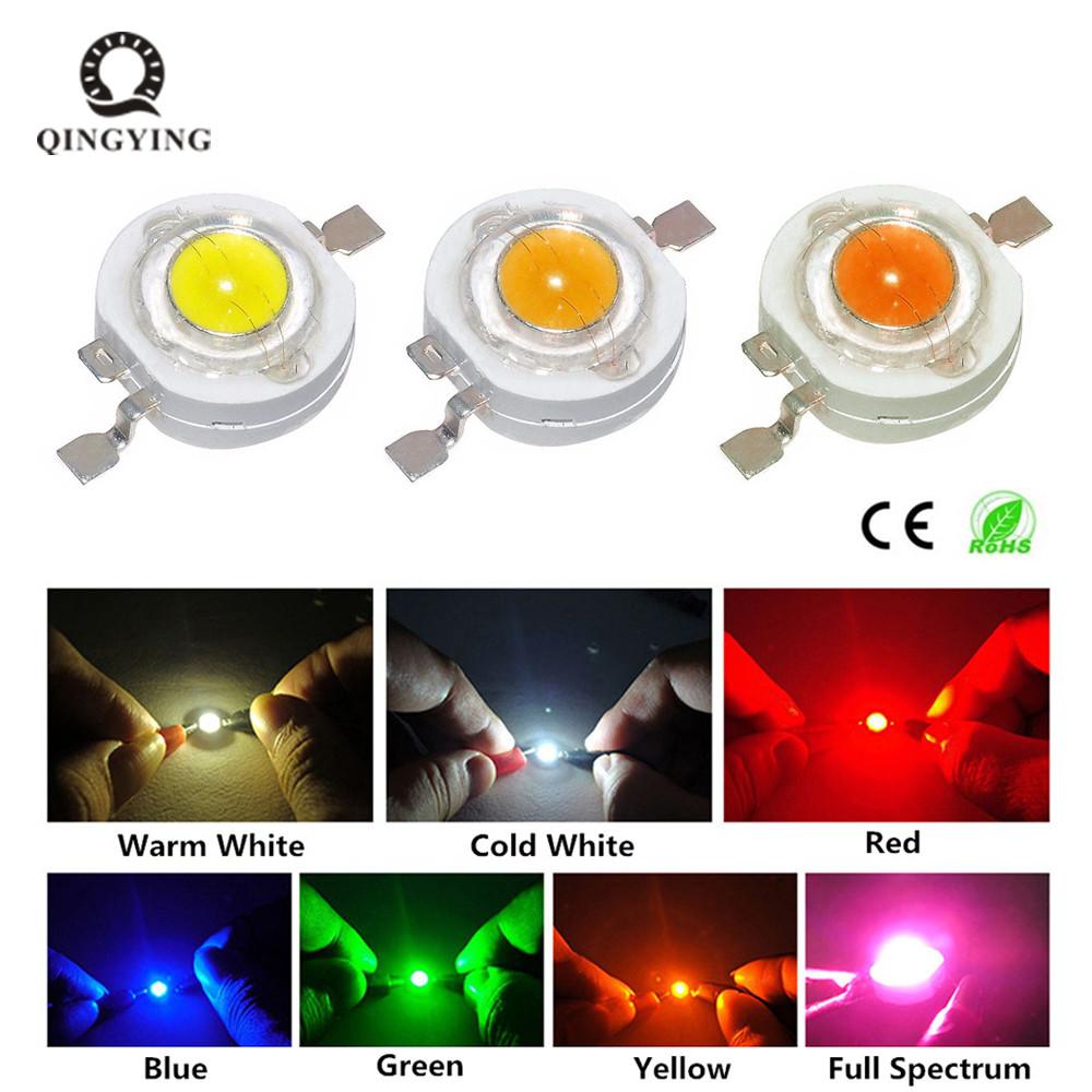 20-100pcs Best Quality Copper LED Epistar Chip 1W 3W High Power LED Diodes Red Green Blue Yellow Nature White Warm White Chip