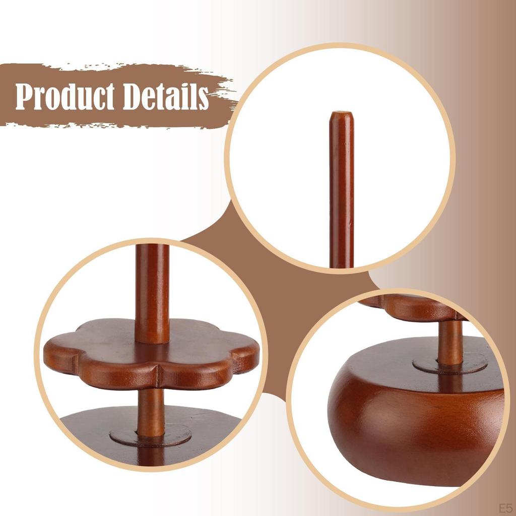 Yarn Holder for Crocheting and Knitting, Sewing Supplies Storage Gift Spindle Dispenser Wooden