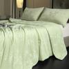 Luxury Bamboo Cooling Comforter Jacquard Summer Quilt, Q-Max 0.4 Reversible Lightweight Cooling Blanket Breathable Silky Bedding