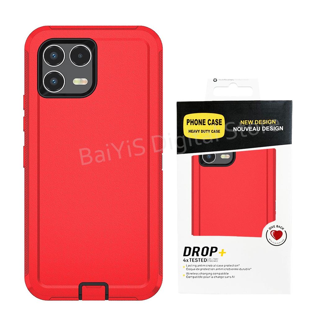 Casual Durable Heavy Duty Hybrid Defender Phone Case For T-Mobile Revvl 8 7 Pro 3-Layer Armor Shockproof Protective Cover