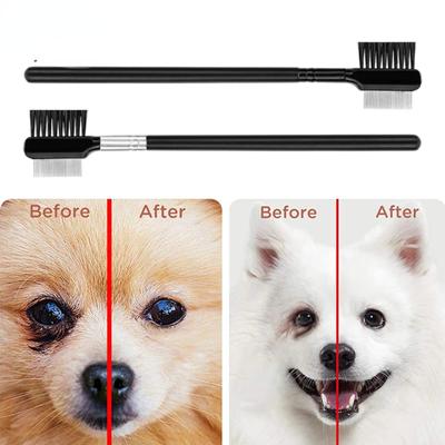 New Gentle and Effective Mini Double-Sided Pet Eye Comb Brush - Essential Tool for Small Cats and Dogs - Keep Your Fur Babies Lo