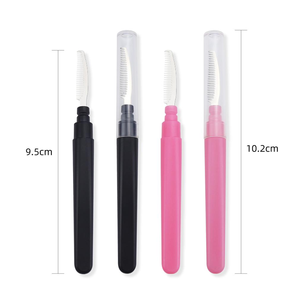 1PC Eyelash Separator Metal Teeth Stainless Eyelashs Brush Comb Eyebrow Eyelashes Extension Comb Eyelash Curler Curl Makeup Tool