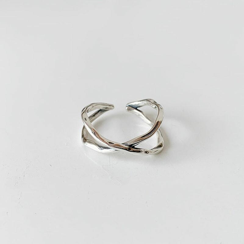 

925 Sterling Silver Vintage Cross Winding Finger Rings for Women Couple Minimalist Party Jewelry Gift Prevent Allergy белый