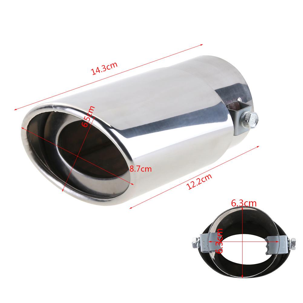 Universal Car Exhaust Muffler Tip Round Stainless Steel Pipe Chrome Exhaust Tail Muffler Tip Pipe Silver Car Accessories Muffler