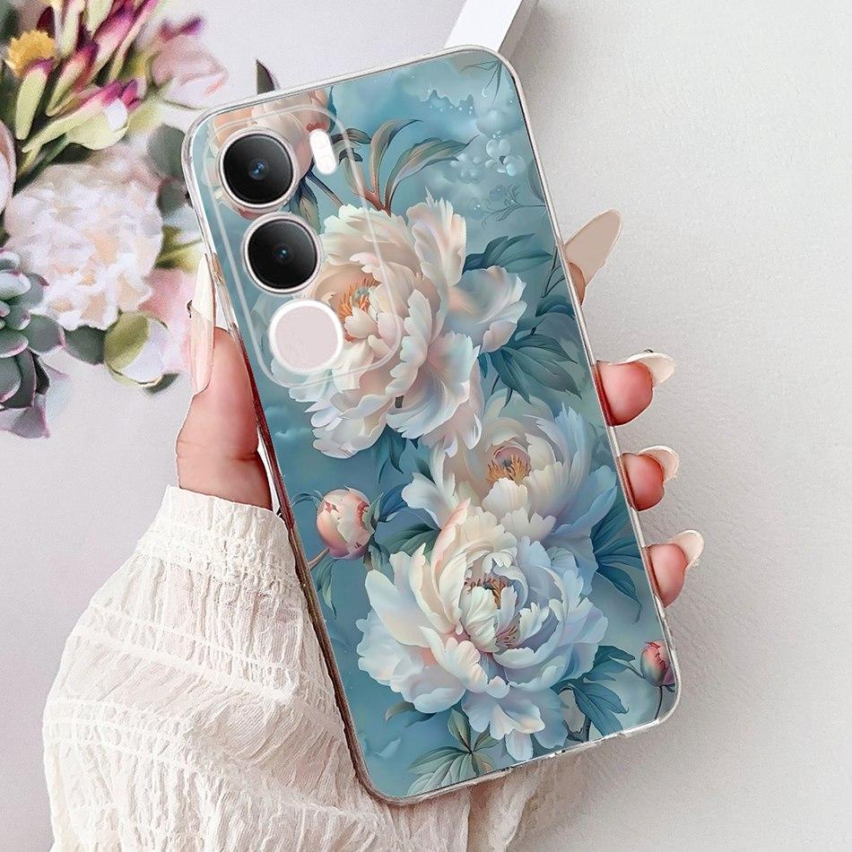 For Vivo Y19S V2419 Elegant Floral Butterfly Painting Phone Case For Vivo Y19s Y 19S 4G Soft Silicone TPU Cases
