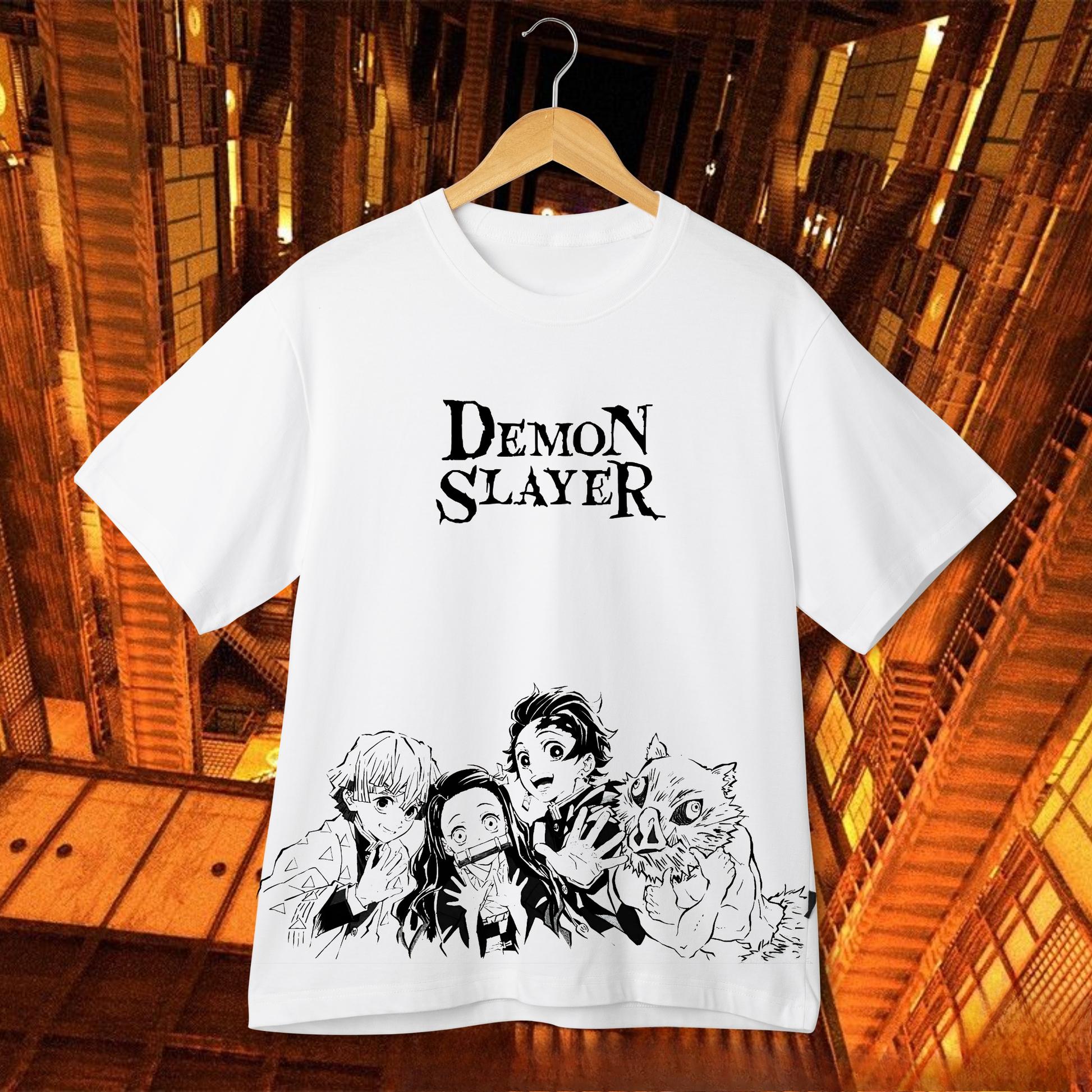 

Demon Slayer Main Characters Group Anime T-Shirt Men s Graphic Streetwear Tee Casual Apparel for Demon Slayer Anime Lovers S разноцветный