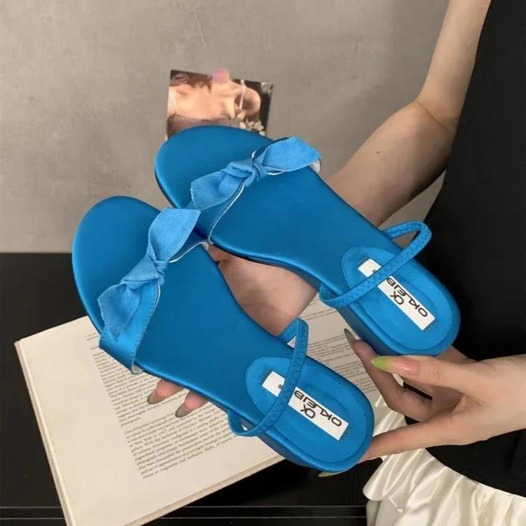 

Ladies Shoes with Low Heels Sandals for Women s Footwear Buckles Trend Square Toe Heels Concise Flip Flops Casual Buckle Strap 40