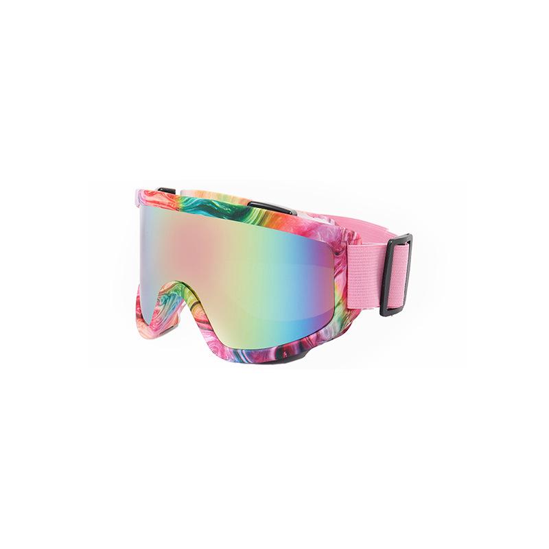 Cross-border Fashion Anti-fog Ski Goggles: Large Frame, Wind & Sand Proof, Colorful Protective Sports Glasses