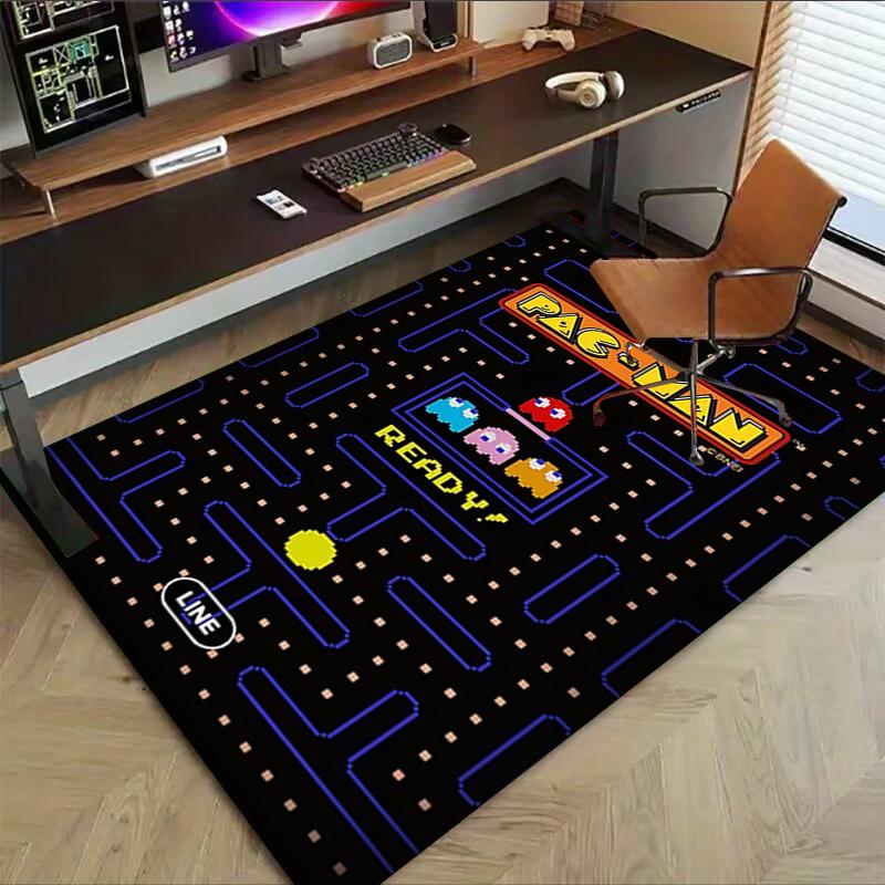 1pc Pacman Adventure Carpet for Playroom Bedroom Living Room Sofa Home Decor,kids Game Area Rug Non-slip Floor Mat Y730147