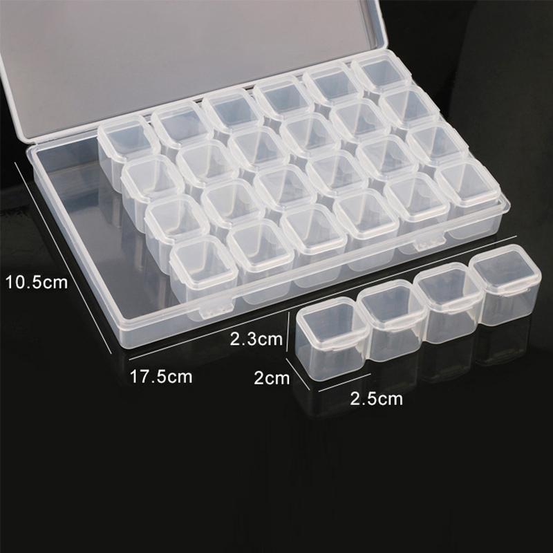 28 Compartment Adjustable Clear Plastic Storage Box For Jewelry Earrings Beads Screws Small Accessories Storage Box