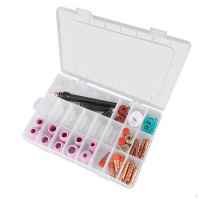 55 TIG Welding Torch Accessories Kit,Collets Body Glass Cups Gas Lens Collets Spare Part Cup Gaskets