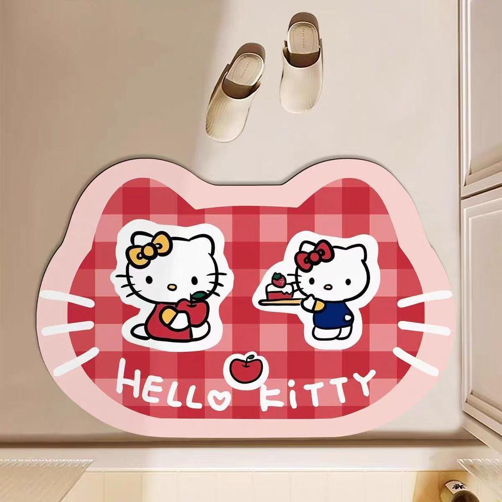 Hello Kitty Quick-Dry Non-Slip Diatomaceous Earth Bath Mat - Absorbent and Easy to Clean
