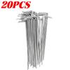 10-30PCS Heavy Duty Metal Tarp Stakes 15cm Galvanized Steel Tent Pegs Guyline Hook Ground Anchors for Outdoor Backpacking Bushcraft Fix