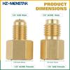 R410A R134A Adapters Mini Split Adapter Fitting Kit 5/16" SAE 1/4" SAE Flare, 1/2 Acme 1/4" Female to Male Brass Fitting Kit with Valve Core Remover