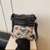 Vintage Butterfly Printing Denim Bag Crossbody Bag