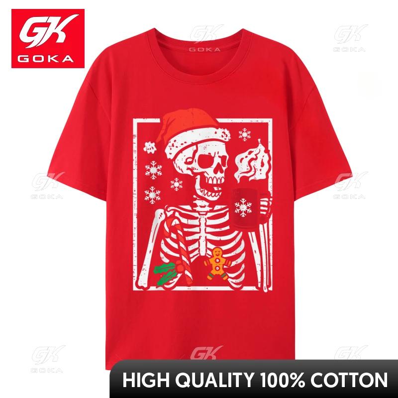 

Christmas Skeleton Hot Chocolate Xmas Unisex Women Kids Youth Tshirts Unisex Cotton TShirt Birthday Alternative Tees Streetwear S