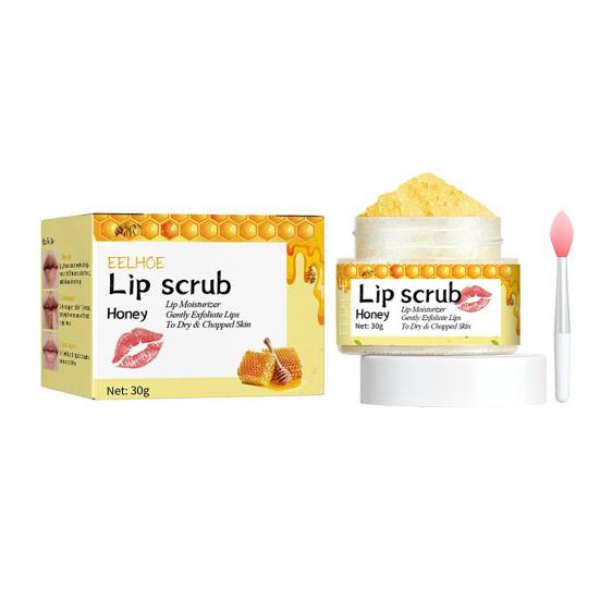 

Lipstick Nourishing Lip Scrub 30g Exfoliating Lip Mask for Night Repair Strawberry Orange Honey Peach Flavors Natural Lip Care for Dry Peeling Lips Honey Type