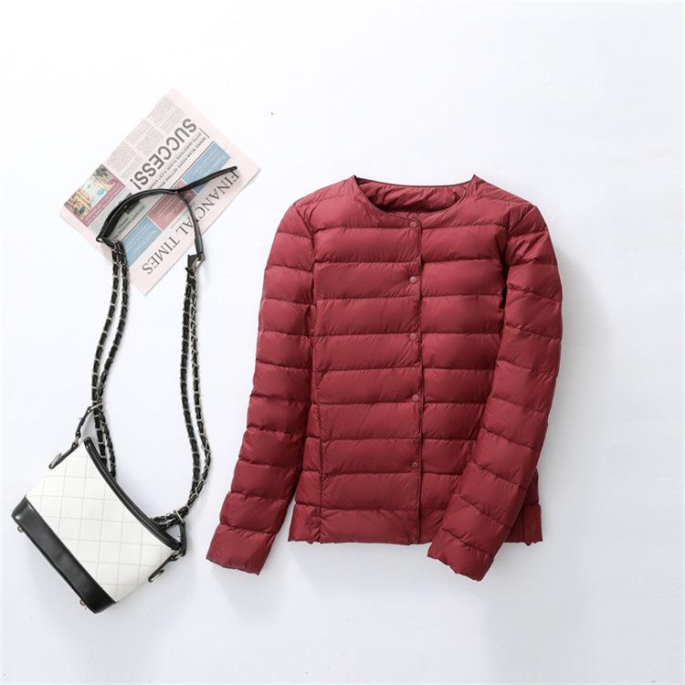 Women's Luxury European Lightweight White Duck Down Jacket - Warm, High-Quality Layering Coat