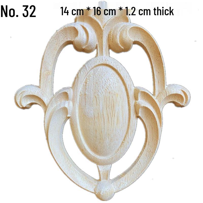 Europäische Massivholz-Schnitzerei-Applikation: Dekorative Blumen Schleife für Wände & Möbel