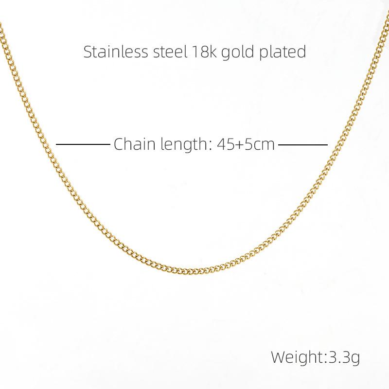 

Новое мужское и женское ожерелье с боковой цепочкой из нержавеющей стали, нишевое легкое роскошное ювелирное изделие 18K золотой