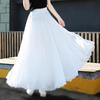 Damen Feenstil Langer Chiffon A-Linien Rock - Schlankmachender Weißer Tanzsaum für den Sommer