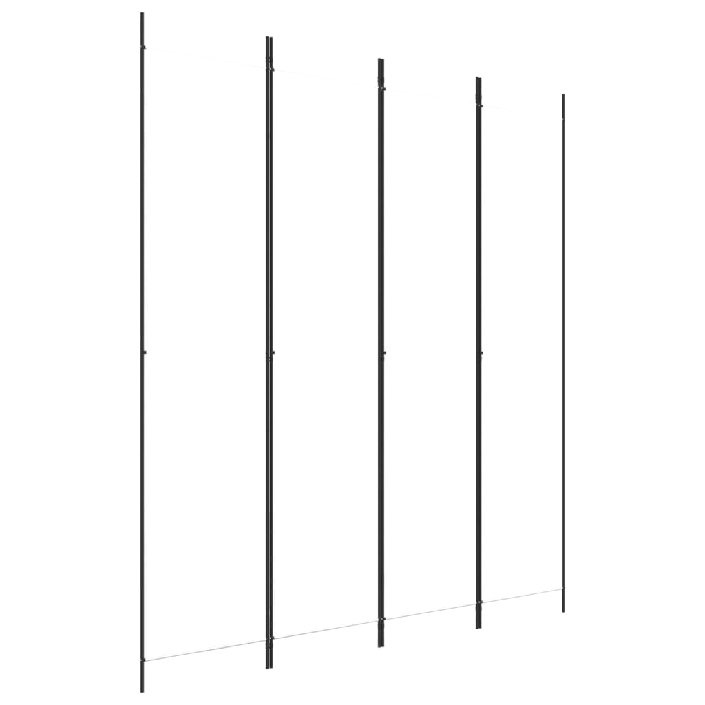4 Piece White Folding Screen 200 x 220 cm Fabric