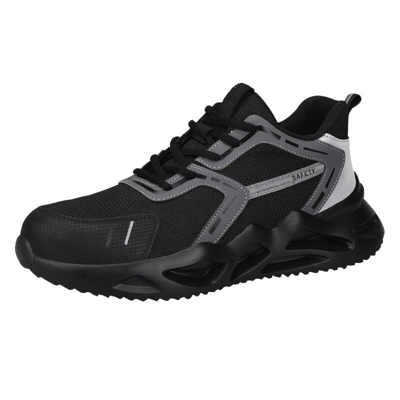 Xiongxuemei Men s Breathable Anti-Smash Puncture-Resistant Safety Shoes