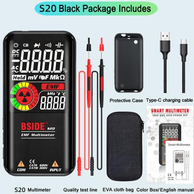 S11/10/20 Smart Digital Multimeter 9999 Counts Trms Ultra Portable Rechargeable Voltage Tester Color Lcd Emf Detector