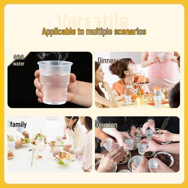 ZISIZ Thickened Transparent Disposable Plastic Cups