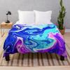 Glamour Milky Way Marble Galaxy Throw Blanket, Warm Cozy Soft Fuzzy Blankets Birthday Gifts, Fluffy Abstract Blanket for Winter