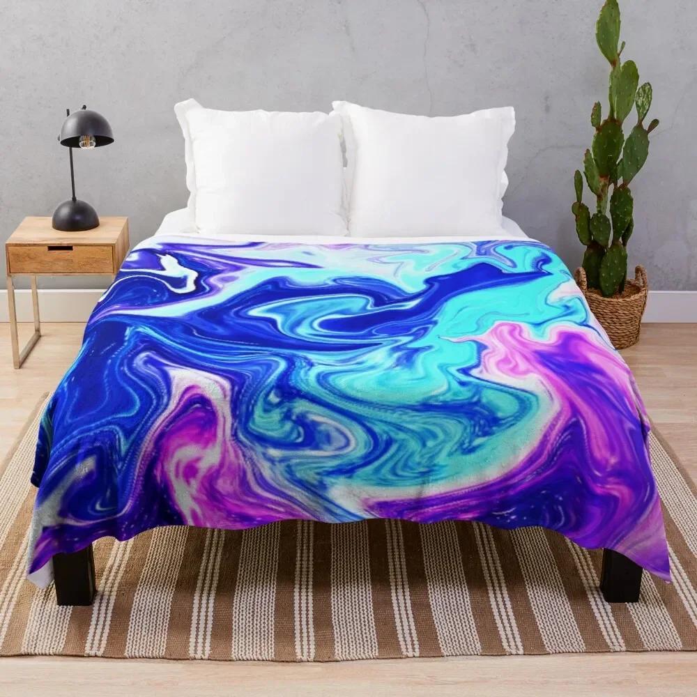 Glamour Milky Way Marble Galaxy Throw Blanket, Warm Cozy Soft Fuzzy Blankets Birthday Gifts, Fluffy Abstract Blanket for Winter