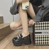 Women's 2025 Spring Thick-soled Slip-on Loafers with Inner Height Boost and Small Platform