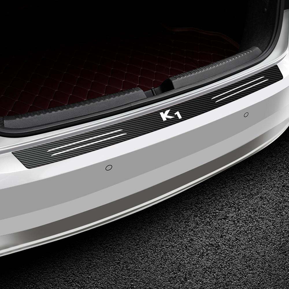 Carbon Fiber Car Trunk Rear Bumper Sticker Auto Accessories For Kia Rio PicantoPegas Sportage Sorento Ceed Soul Niro K1 K2 K3 K6