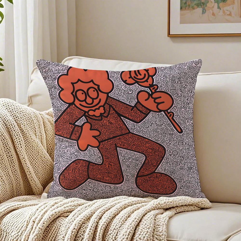 Famous Genius Graffiti Art Mr Doodle Cushion Cover Pillowcase Antidustmite Living Room Sofa Decor Cushion Room