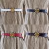 Female Genuine Leather Skinny Belt For Dresses And Tops With Pushbutton Closure For Daily Fashion