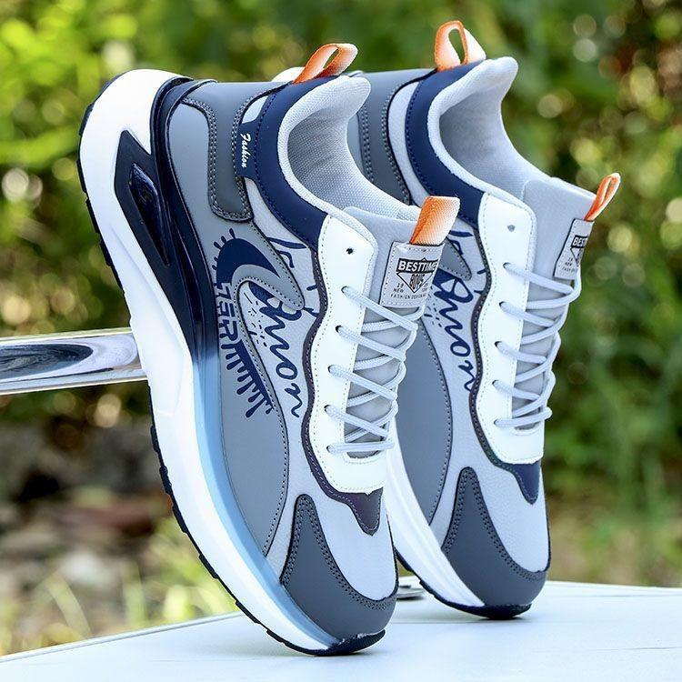 Ultra-light soft-soled sneakers popcorn elastic shock absorption racing student running shoes leather surface casual shoes 38 standard code